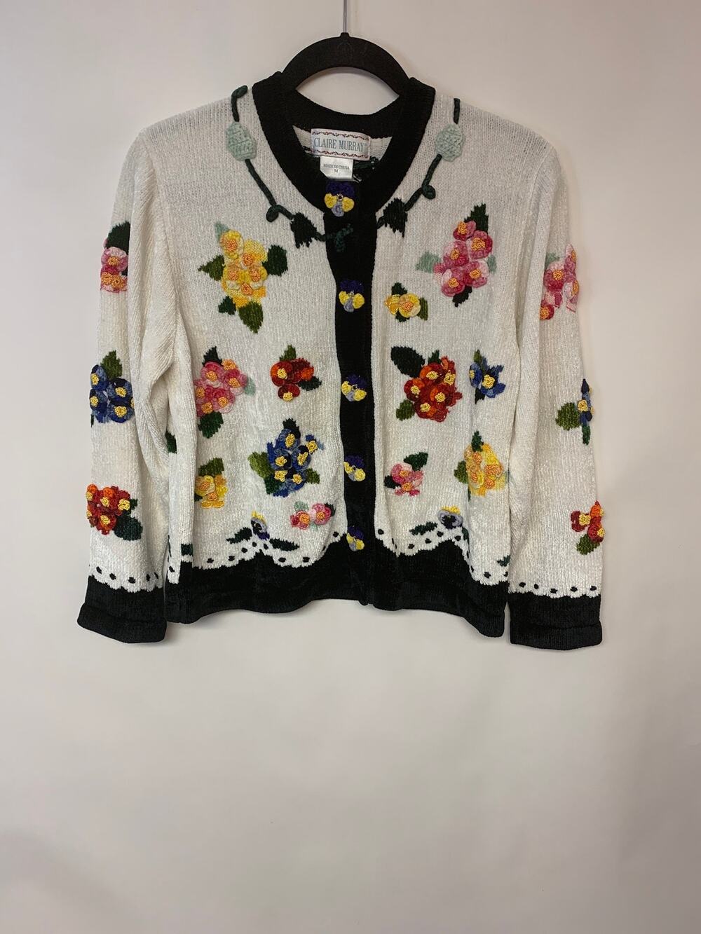 Claire Murray  Cardigan Sweater Vintage Cottagecore Grandma Core Women SZ M